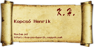 Kopcsó Henrik névjegykártya