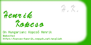 henrik kopcso business card